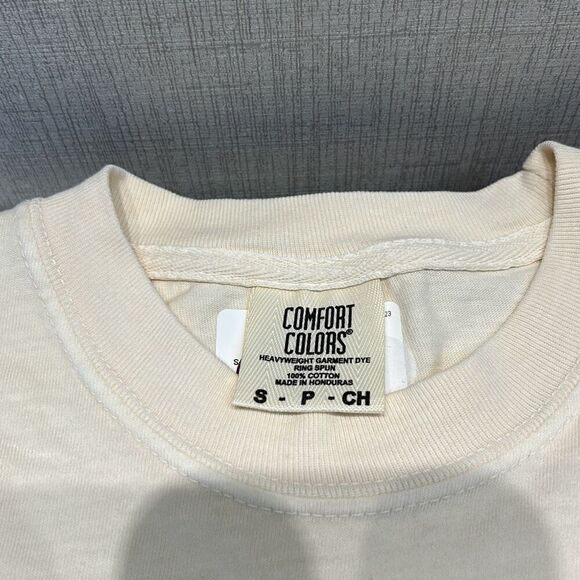 NEW Comfort Colors Football Tshirt Busy Raising Ballers Sz Small Beige Short Sle - Picture 5 of 7